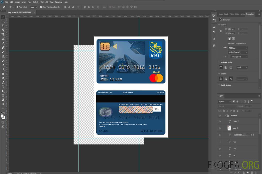 Carte de débit Mastercard de la Banque Royale du Canada template Carte de débit Mastercard de la Banque Royale du Canada template